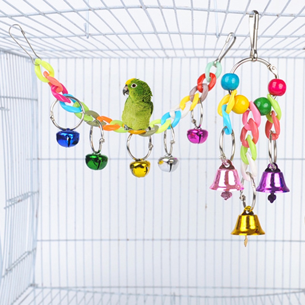 Đồ Chơi Ván Trượt Ba Màu Sắc Có Chuông Cho Vẹt