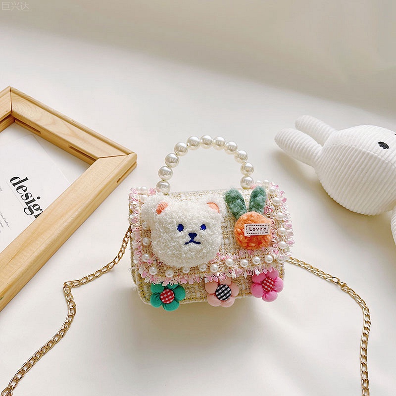Bololo Túi Xách Đeo Chéo Đính Ngọc Trai Thời Trang Mới 2022 Dành Cho Bé Gái