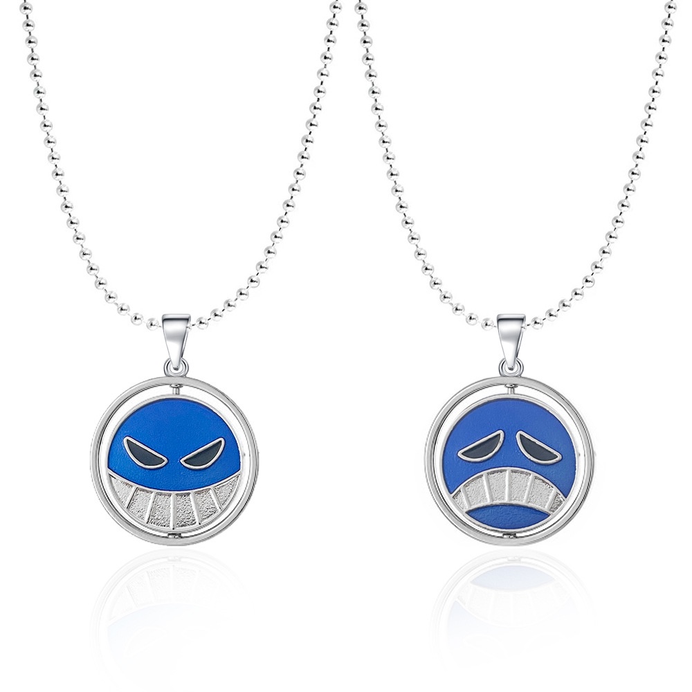 Vòng cổ Kim Loại Mặt Hình Anime Pirate King 'S Peripheral Luffy Ace Đa Năng Thời Trang Cho Nam Và Nữ