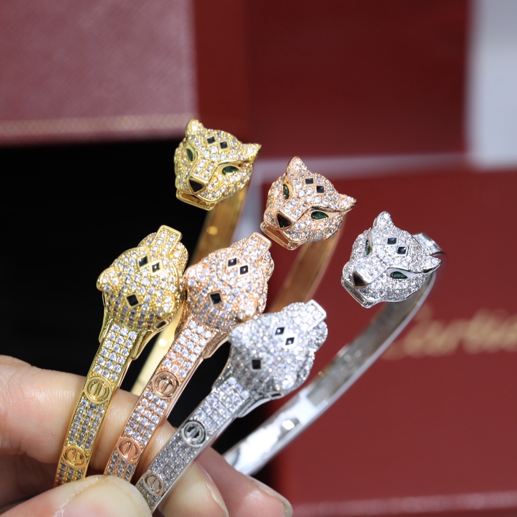 Caries Vòng đeo tay báo Titan vòng tay bạc kim cương nữ