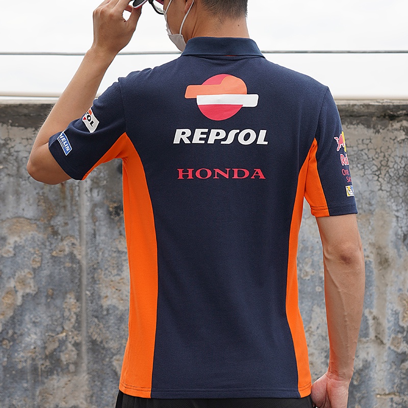 Áo polo Ngắn Tay Thoáng Khí Thoải Mái In Logo Honda Cá Tính Cho Nam