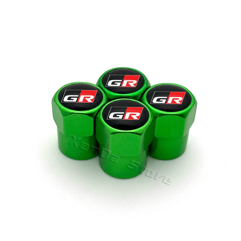 Bộ 4 Nắp Van Khí Cho Bánh Xe Hơi Toyota Gazoo Racing RAV4 C-HR Mirai Prado Avensis Plugsis