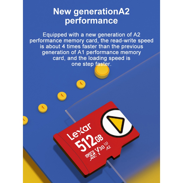 Thẻ Nhớ Lexar 128GB 256GB 512GB 1TB TF Micro SD Card U1 U3 4K V10 V30 Microsd Cho Điện Thoại Game Nintendo