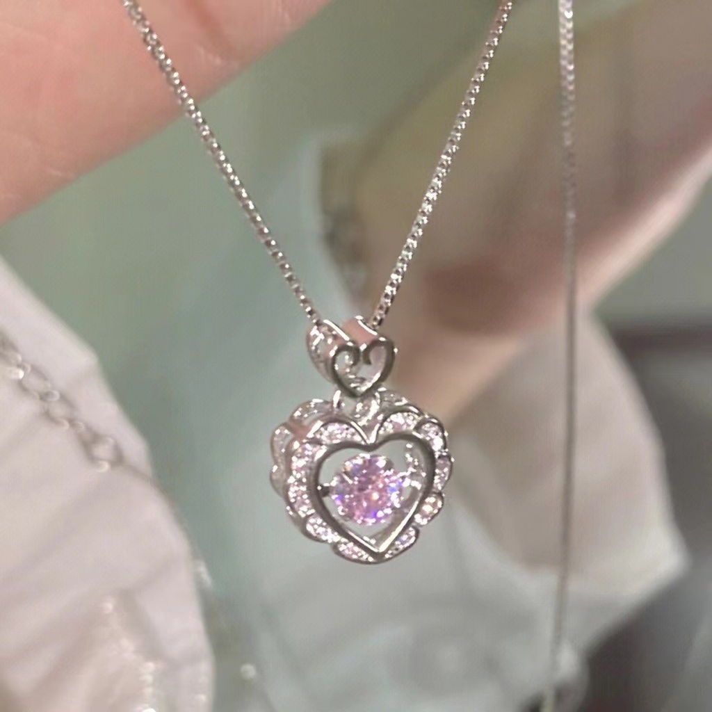 Vòng cổ Hợp Kim Mặt Hình Trái Tim Đính Đá Thông Minh Thời Trang Cho Nữ