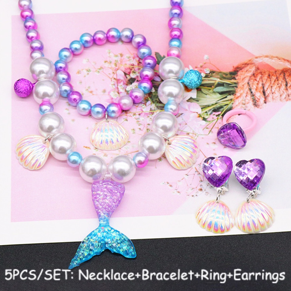 Bộ Trang Sức Nàng Tiên Cá Màu Sắc Tươi Sáng Dùng Để Hóa Trang