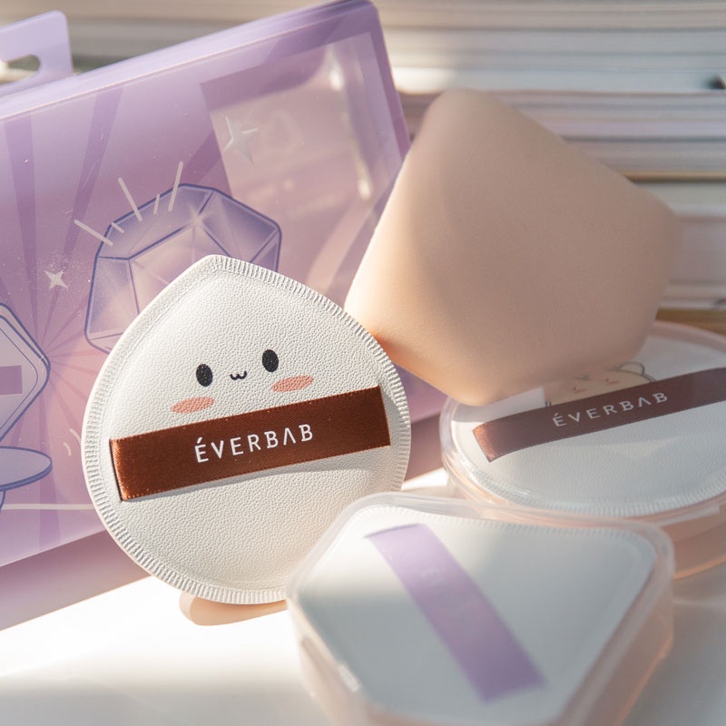 Everbab Set 2 Mút Trang Điểm Ướt Và Khô Hình Viên Kim Cương