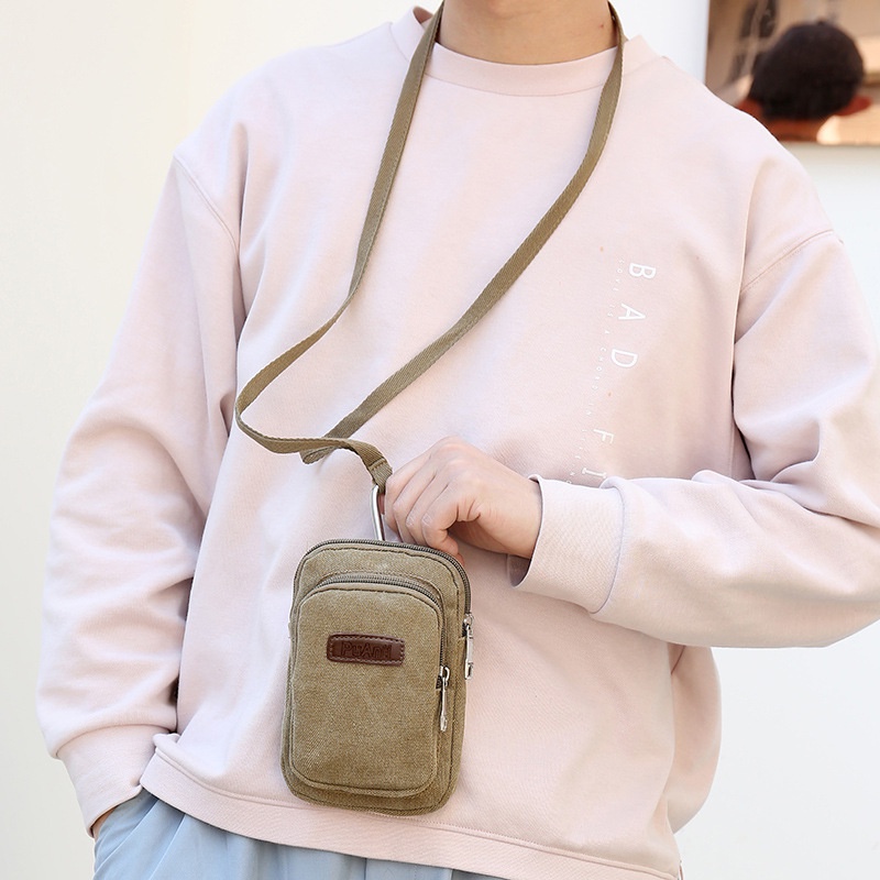 Túi Đeo Vai Đựng Điện Thoại mini Bằng Vải Bạt Thời Trang Hàng Mới Dành Cho Nam Và Nữ zc247