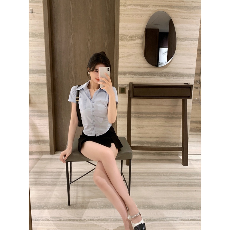 Cocory vn Áo Crop top Nữ Tay Ngắn Ôm Dáng Đơn Giản Dễ Phối Đồ