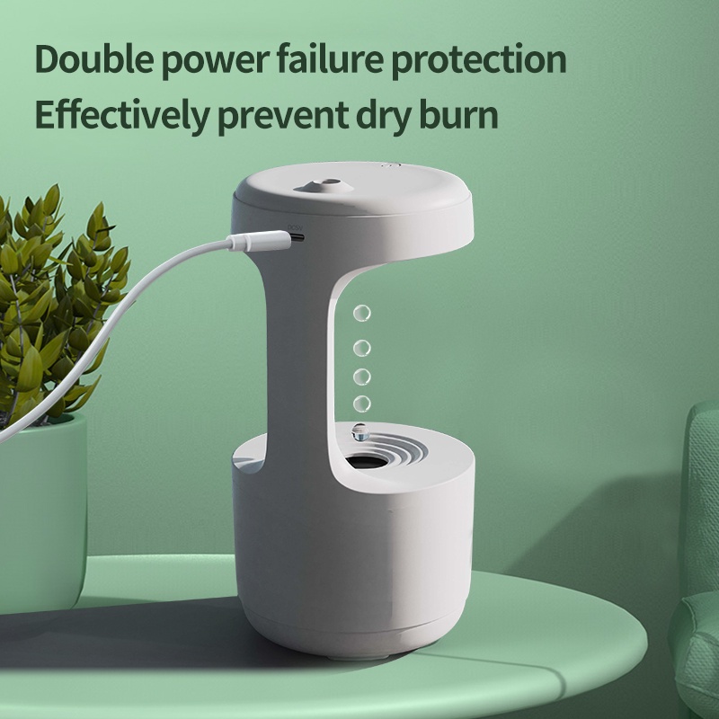 Máy xông tinh dầu chống trọng lực Máy phun sương mini tạo độ ẩm giọt nước chảy ngược lên trên sương mù im lặng 800ml