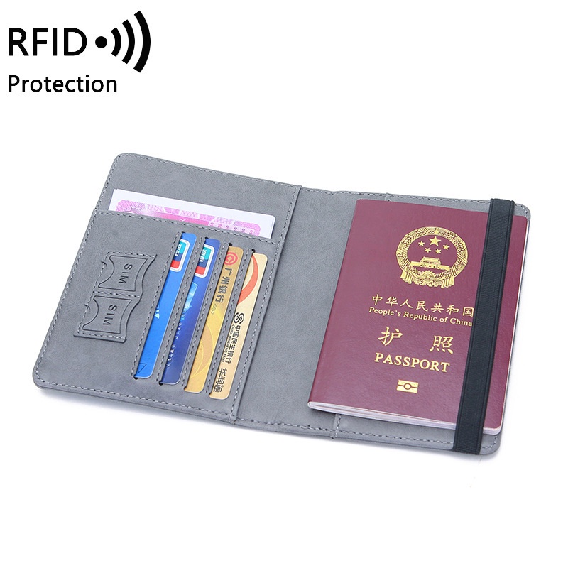 Ví Đựng Hộ Chiếu / Thẻ Tín Dụng / Danh Thiếp Khắc Tên RFID Tùy Chỉnh Tiện Dụng Cho Nam Và Nữ