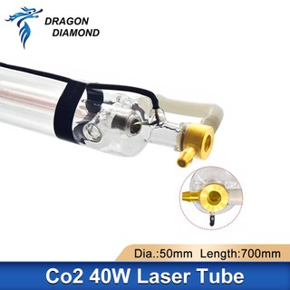  Drangon DIAMOND Công suất Laser cao 40W Co2 Đường kính ống Laser Chiều dài 50mm Đầu kim loại 700mm cho máy cắt khắc Laser 