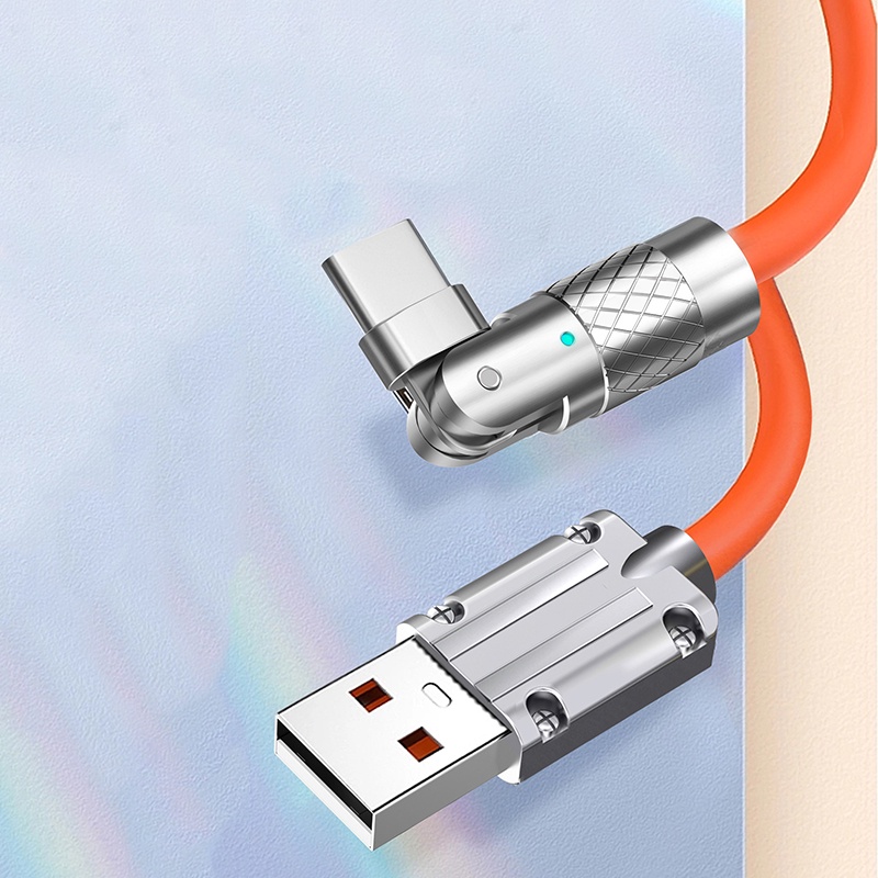 Dây Cáp Sạc Nhanh 120w 6a 180 Độ Bằng silicone