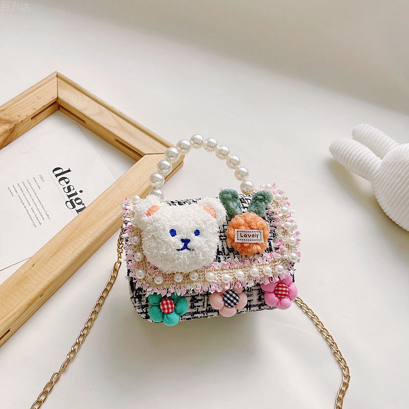 Bololo Túi Xách Đeo Chéo Đính Ngọc Trai Thời Trang Mới 2022 Dành Cho Bé Gái