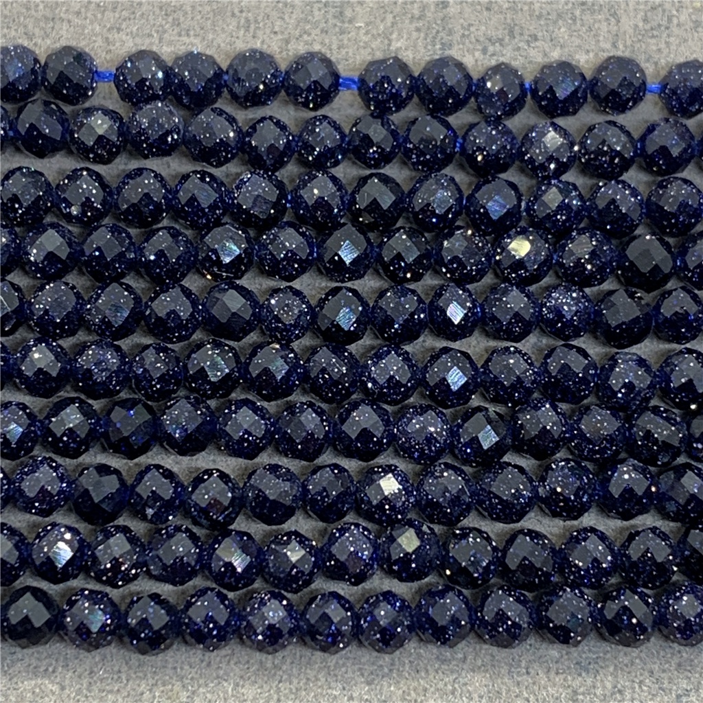 Chuỗi Hạt Đá Tự Nhiên Màu Xanh Dương Kích Cỡ Nhỏ 2 / 3 / 4mm