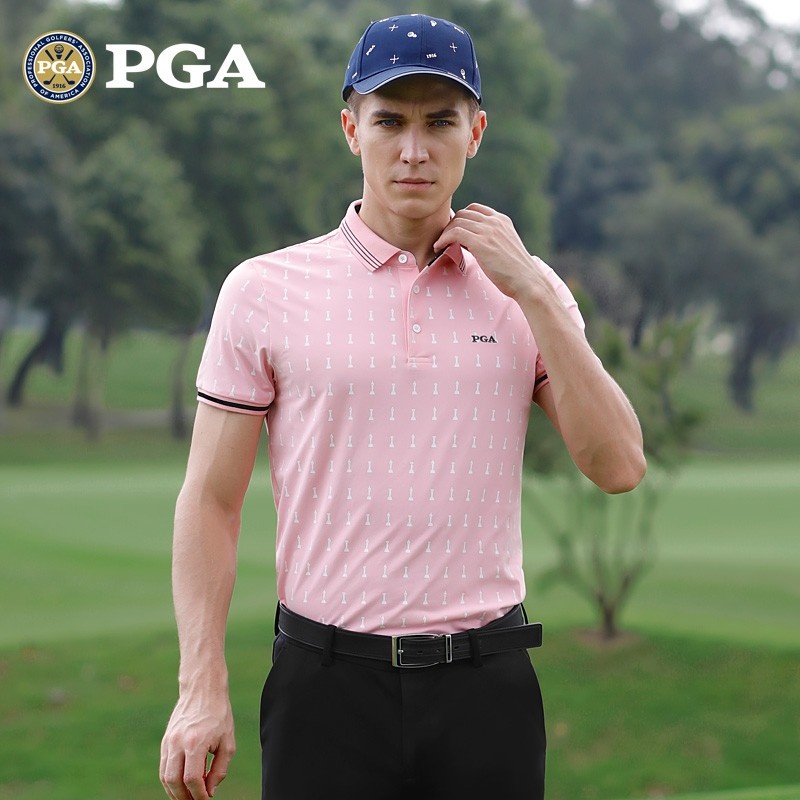 Áo Thun Đánh golf PGA Mới 2023 Tay Ngắn Thoáng Khí Khô Nhanh Tùy Chỉnh Cho Nam