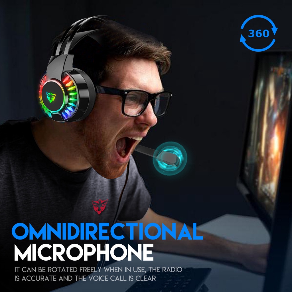 Hecho Loa siêu trầm phổ thông có mic chơi game có dây giảm tiếng ồn, tai nghe bluetooth âm thanh 7.1 dành cho máy tính