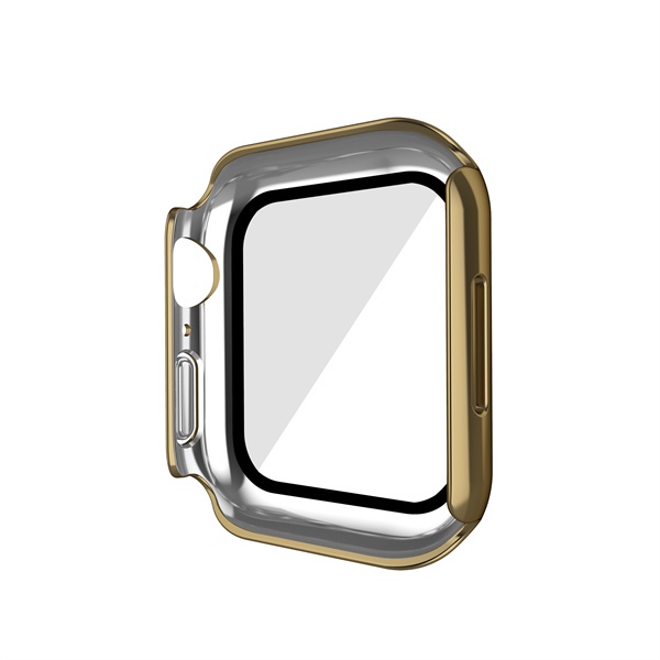 Ốp Bảo Vệ 7 Màu Bằng PC + Kính Cường Lực Mạ Điện 6 Màu Cho iWatch 7 / 6 / 5 / 4 / 3 / 2 / 1 / SE Generation 38MM 40MM 41MM 42MM 44MM 45MM 49MM