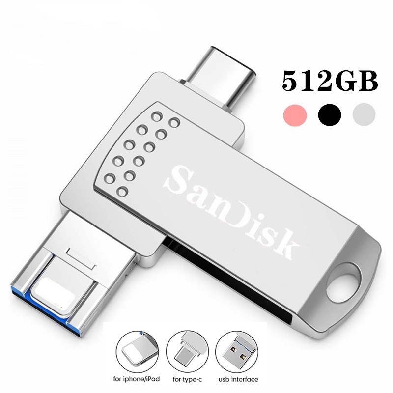 Ổ Đĩa Mềm sandisk usb 3.0 1tb 3 Trong 1 Tốc Độ Cao Cho ip 6 7 8 x xr 11 12 13 14