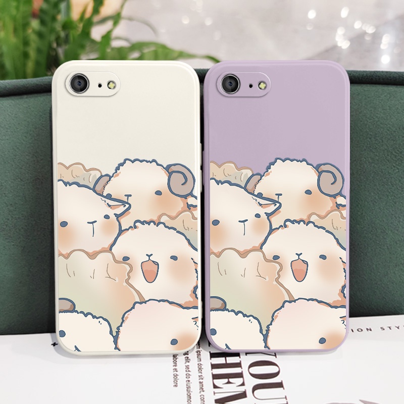 Ốp Điện Thoại Silicon Dẻo In Hình Cừu Hạnh Phúc Cho IPhone 8 7 6 6S Plus SE 2020