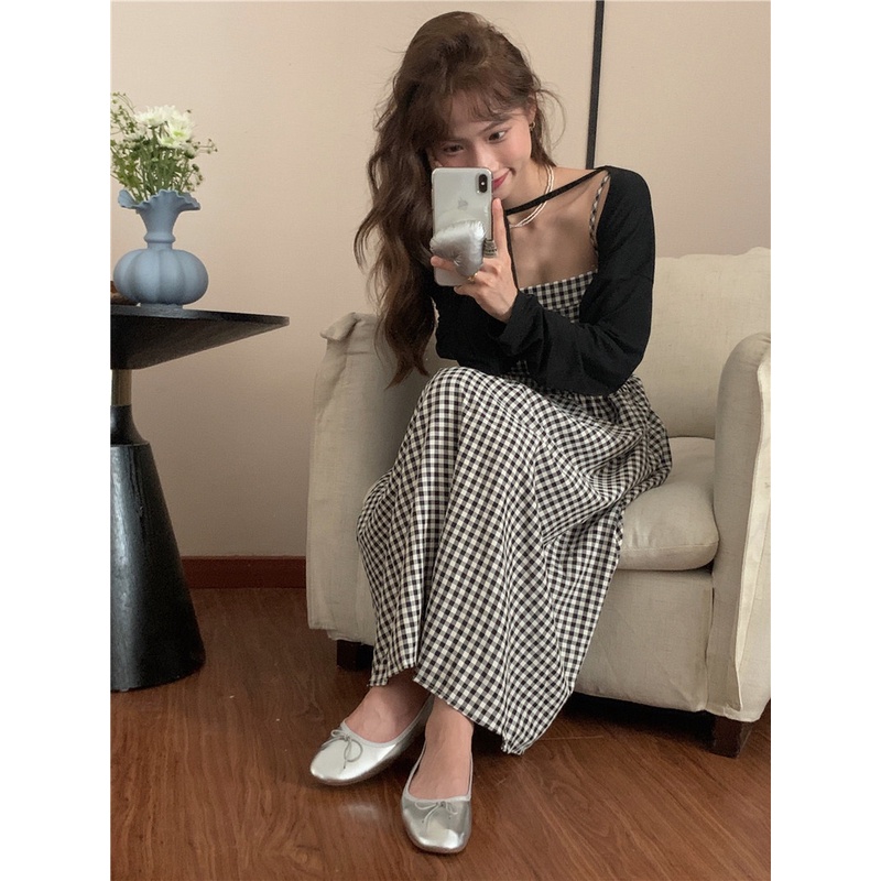 61538 Đầm Hai Dây Không Tay Kẻ Sọc