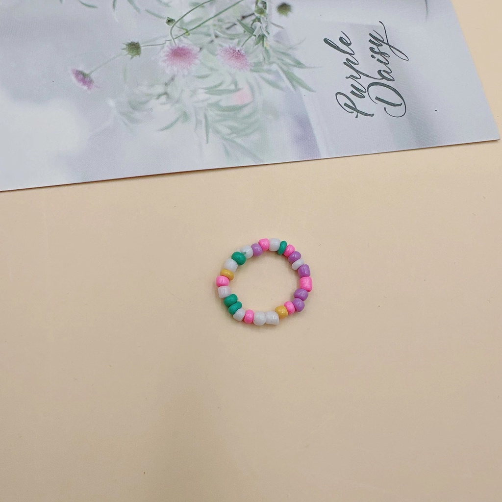 Nhẫn Đính Hạt Nhiều Màu Thủ Công Thời Trang Cho Nữ