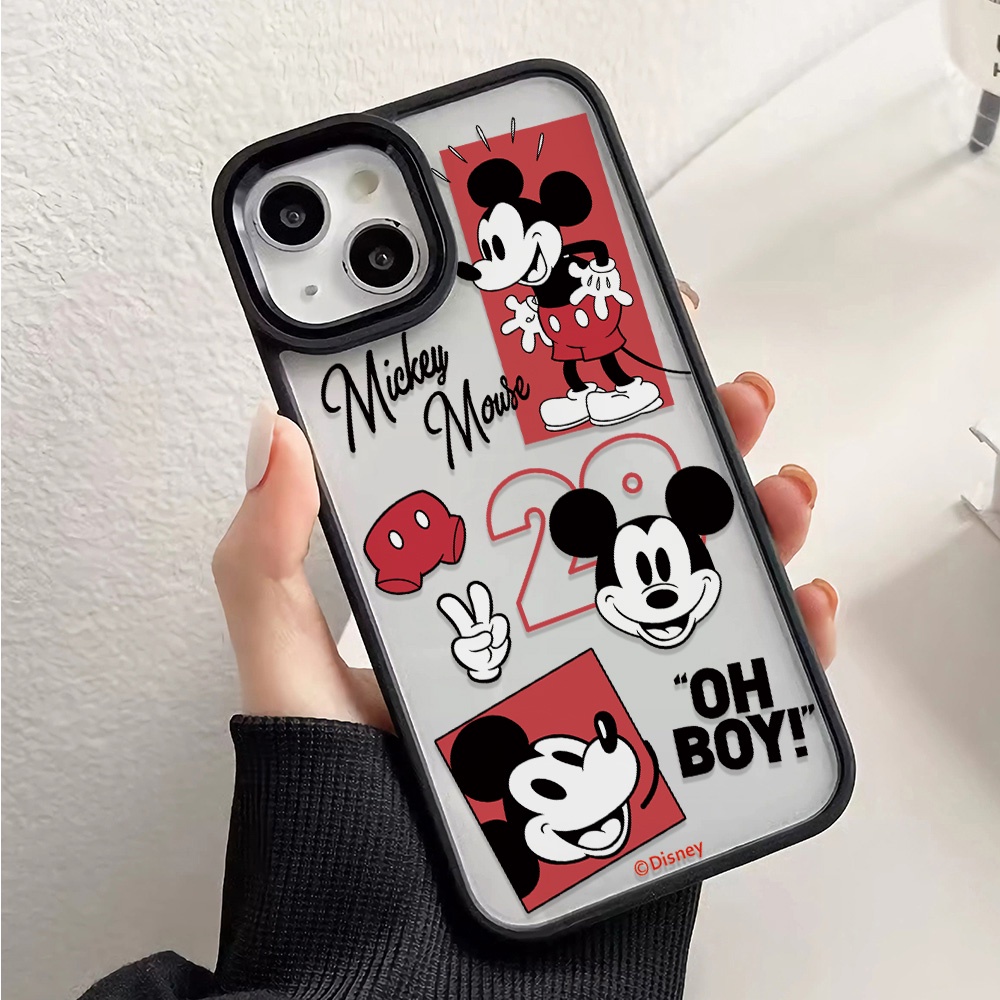 Ốp Điện Thoại Nhựa Acrylic Cứng Trong Suốt In Hình Mickey Thời Trang Cho iphone 14promax 11 13 12 7Plus 8 X XS Max