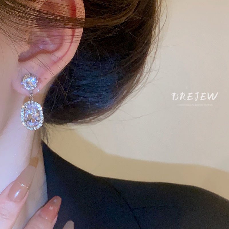 Bông Tai Mạ Bạc Đính Đá zircon Cao Cấp Thời Trang Dành Cho Nữ