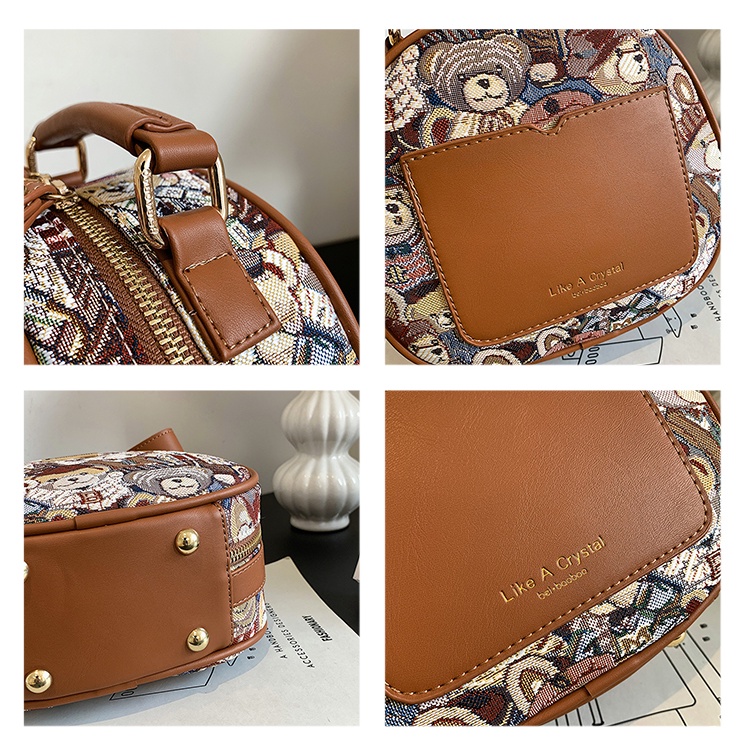 Túi Đeo Chéo Hình Tròn Cỡ Lớn Họa Tiết Gấu Katy Bear Thời Trang Chất Lượng Cao Dễ Phối Đồ Cho Nữ