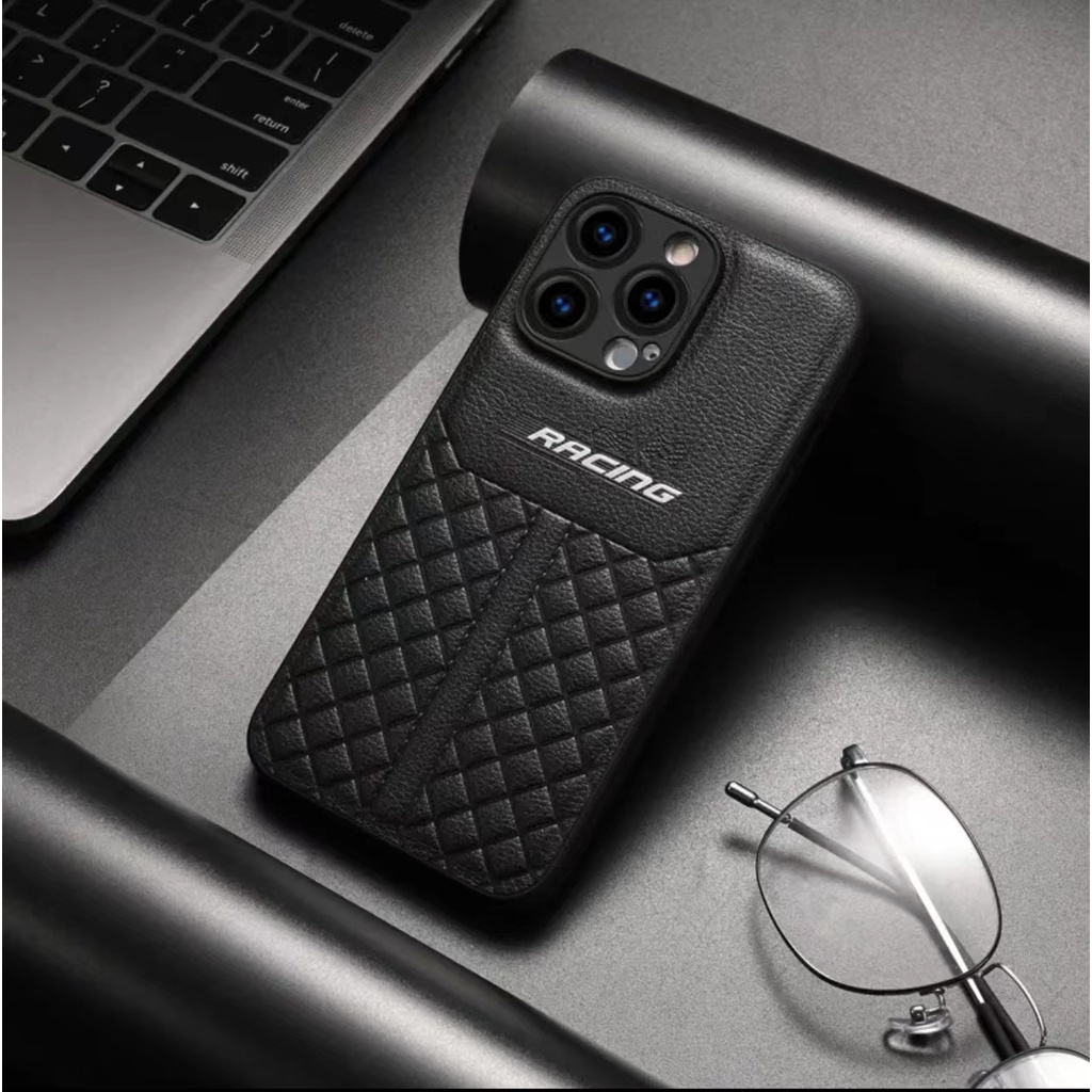 Ốp Điện Thoại Da Màu Đen In Hình Xe Đua Cho compatible for iPhone 11 12 13 pro 14 pro max