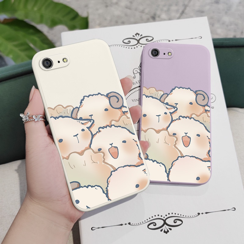 Ốp Điện Thoại Silicon Dẻo In Hình Cừu Hạnh Phúc Cho IPhone 8 7 6 6S Plus SE 2020