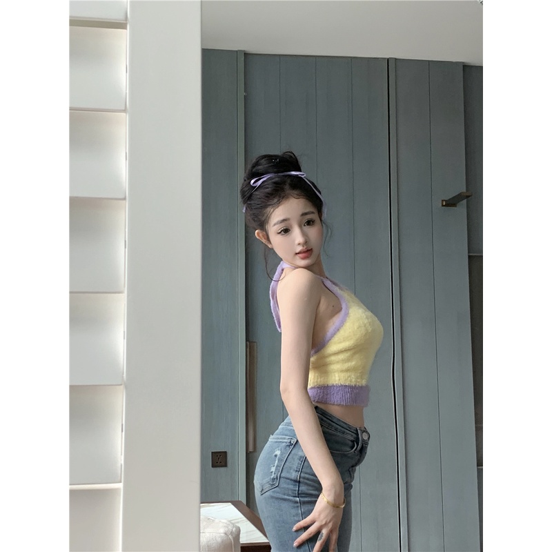 Cocory vn Áo Croptop Sát Nách Hở Lưng Quyến Rũ Cho Nữ