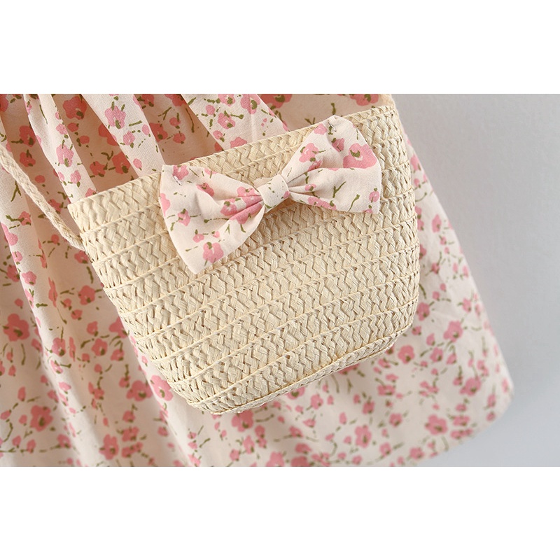 Đầm Công Chúa Phối Bèo Đính Hoa Thời Trang Hàn Quốc Cho Bé Gái