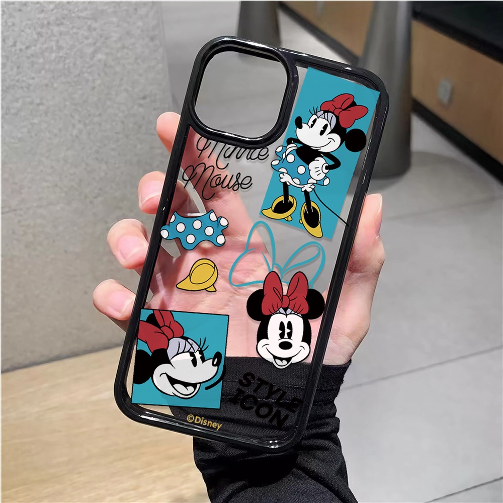 Ốp Điện Thoại Acrylic Cứng Trong Suốt In Hình Mickey Cho iphone 14promax 11 13 12 7Plus 8 X XS Max
