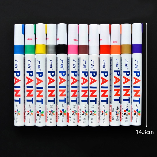 Set 12 Bút Lông Màu Acrylic Chống Thấm Nước Dùng Vẽ Tranh Sơn Dầu DIY