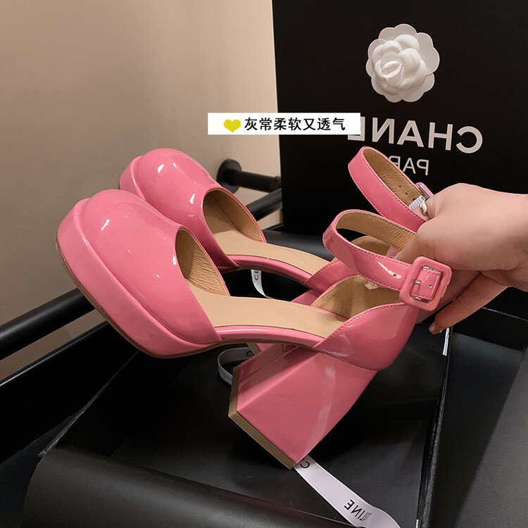 Giày Cao Gót Đế Dày Mũi Tròn Thời Trang Cho Nữ
