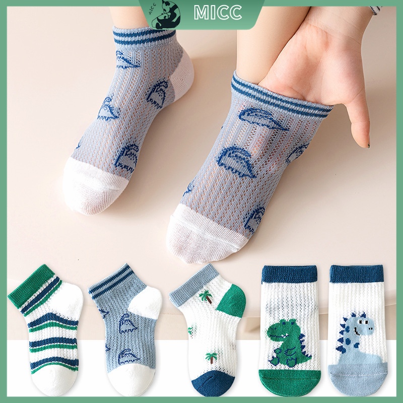 Set 5 Đôi Vớ Thoáng Khí Thời Trang Mùa Hè Cho Bé Trai 1-12 Tuổi