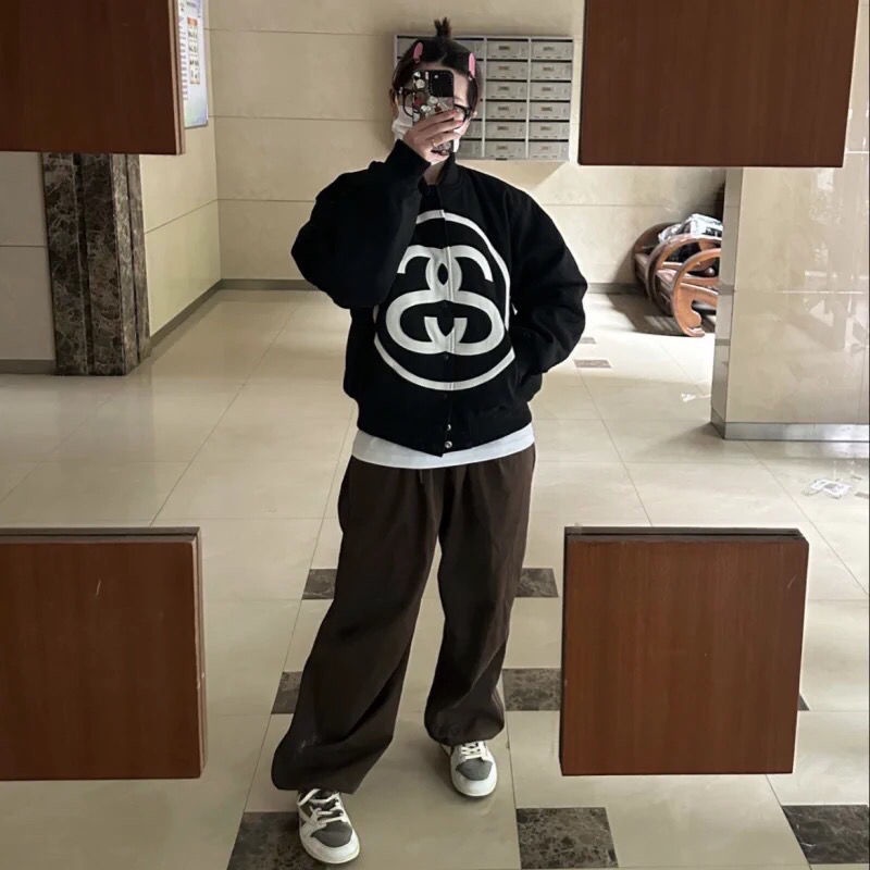 Stuss * nam và nữ áo khoác bomber mới áo khoác thời trang