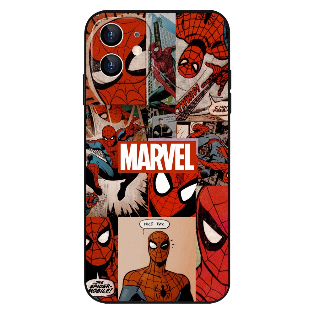 Ốp Điện Thoại Dẻo Họa Tiết Marvel Spiderman Cho Iphone
