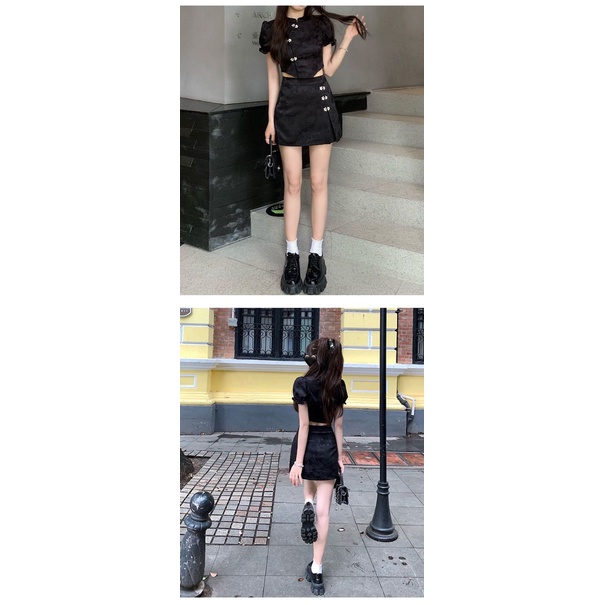 Bộ Áo Sườn Xám Cách Tân + Chân Váy Ngắn Phong Cách Trung Hoa Thời Trang Mùa Hè Hàng Mới Dành Cho Bạn Nữ