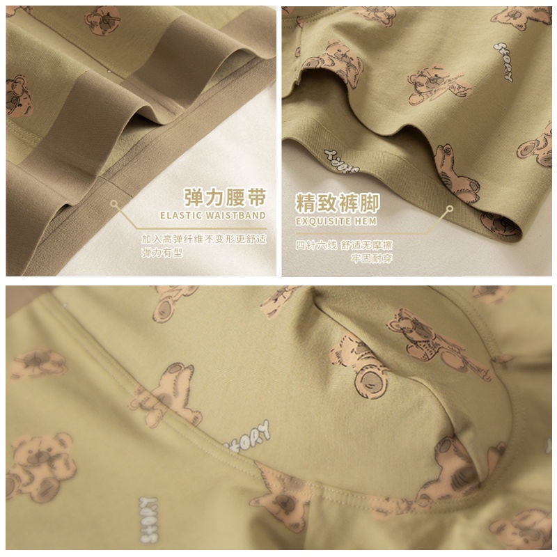 Quần Lót Boxer Không Đường May Thoáng Khí Thoải Mái Họa Tiết Hoạt Hình Cho Bé Trai