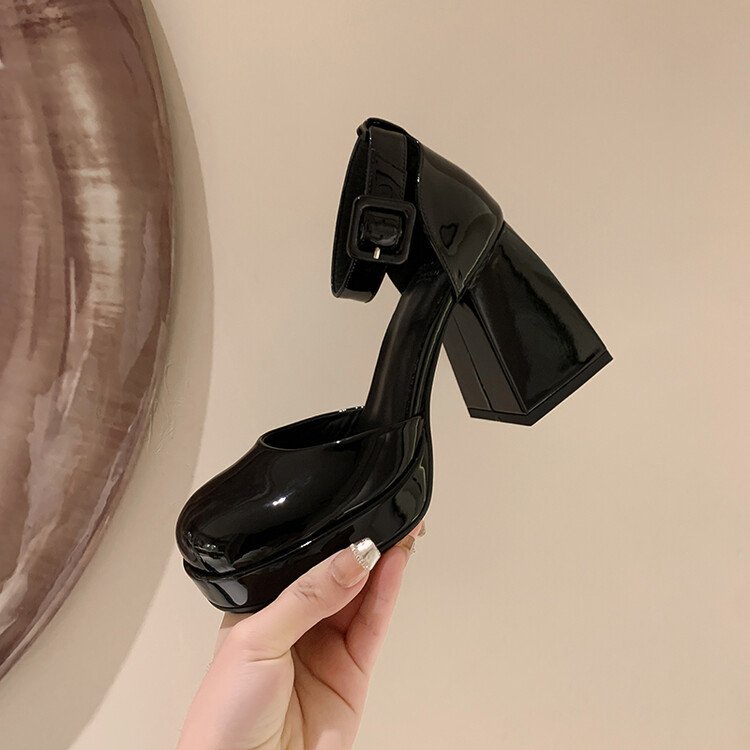 Giày Cao Gót Đế Dày Mũi Tròn Thời Trang Cho Nữ