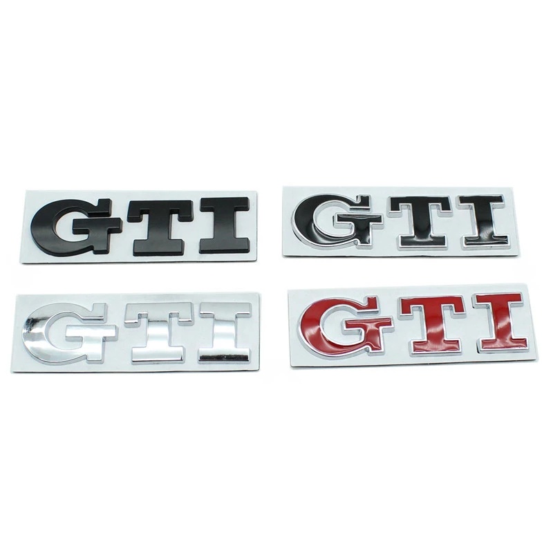 Logo GTI 3D Bằng Kim Loại Dán Trang Trí Cốp Sau Xe Hơi GTI Volkswagen VW Polo Golf R400 TCR MK2 MK4 MK5 MK6 MK7