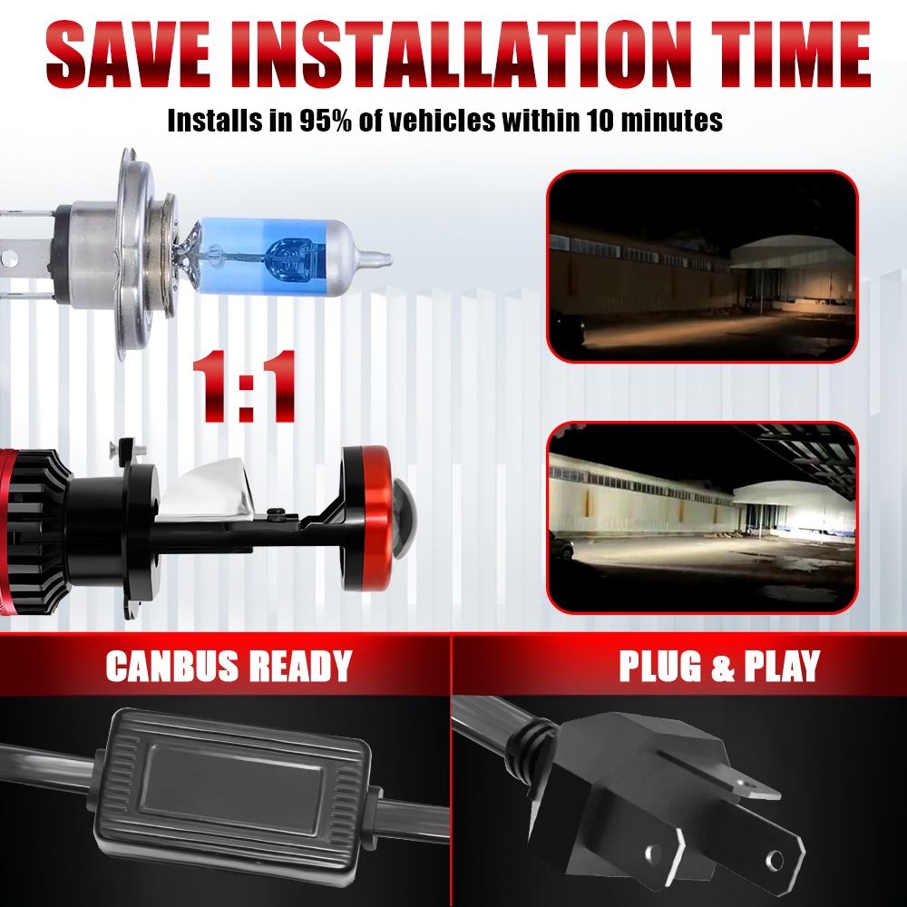 Đèn Pha LED 120W 26000LM H4 H4 / 9003 / HB2 6000K 12V 24V Chất Lượng Cao