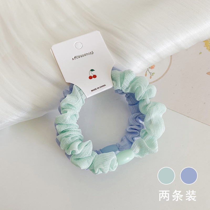 Dây Cột Tóc Vải Kẻ Sọc Đơn Giản Phong Cách Hàn Quốc