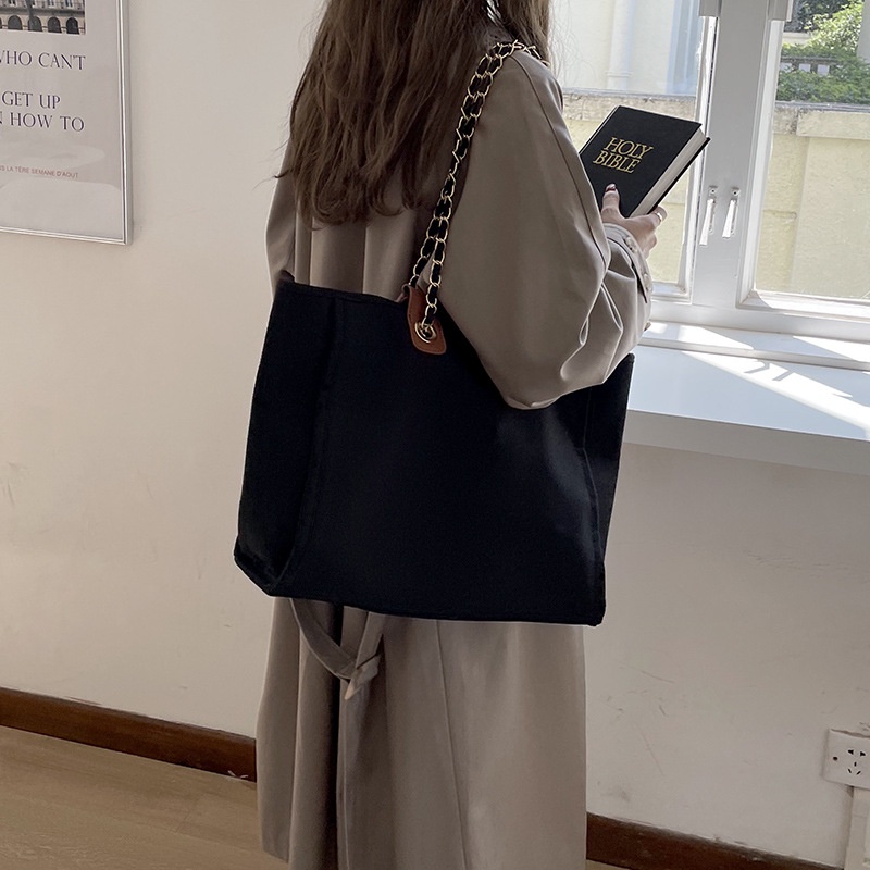Túi Xách canvas Sức Chứa Lớn Phong Cách Hàn Quốc Đơn Giản Cho Nữ