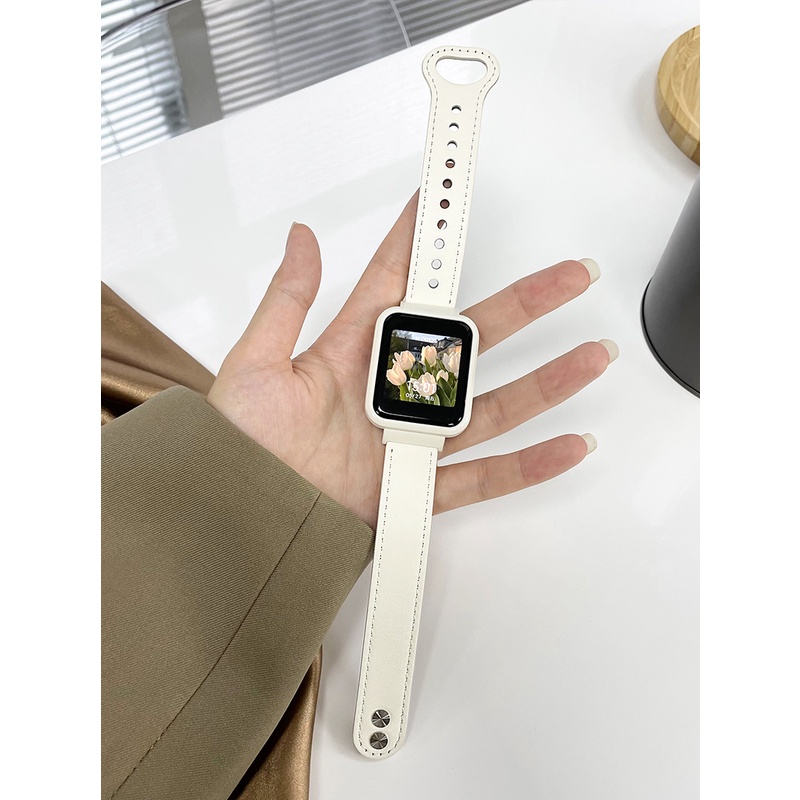 Dây Đeo Bằng Da Có Khung Kim Loại Cho Đồng Hồ Thông Minh Redmi Watch 3 / Redmi Watch 2 lite / Mi Watch lite premium