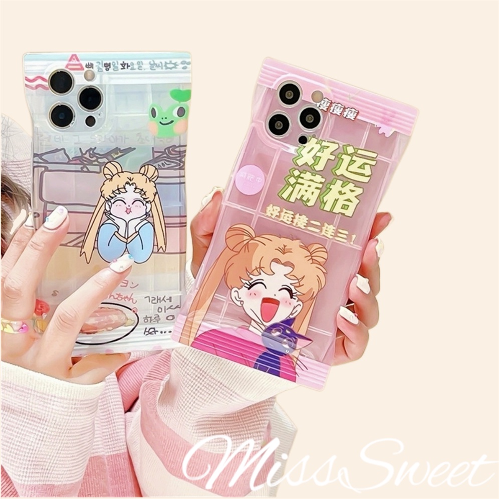 Compatible For iPhone 14 13 12 11 Pro Max X XR Xs Max 8 7 Plus SE 2020 Sailor Moon Snacks Candy Bag TPU Soft Phone Case