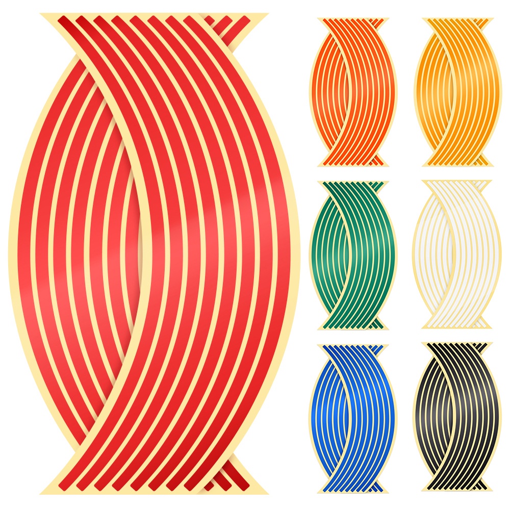 Set 16 Miếng Dán Viền Bánh Xe Mô Tô  fit to 17 / 18 inch Chống Thấm Nước