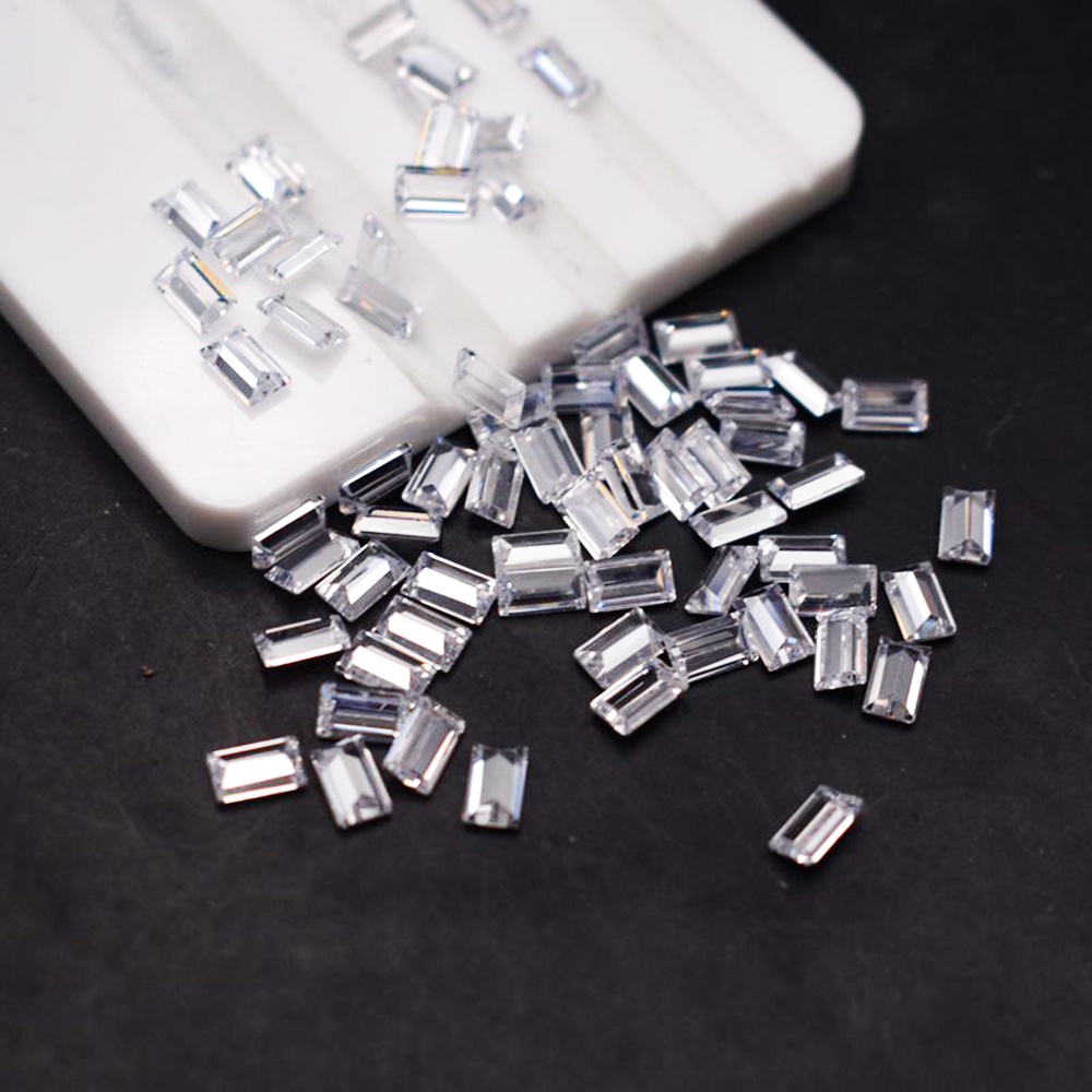 Hình Chữ Nhật Cắt Trắng Moissanite D / VVS1