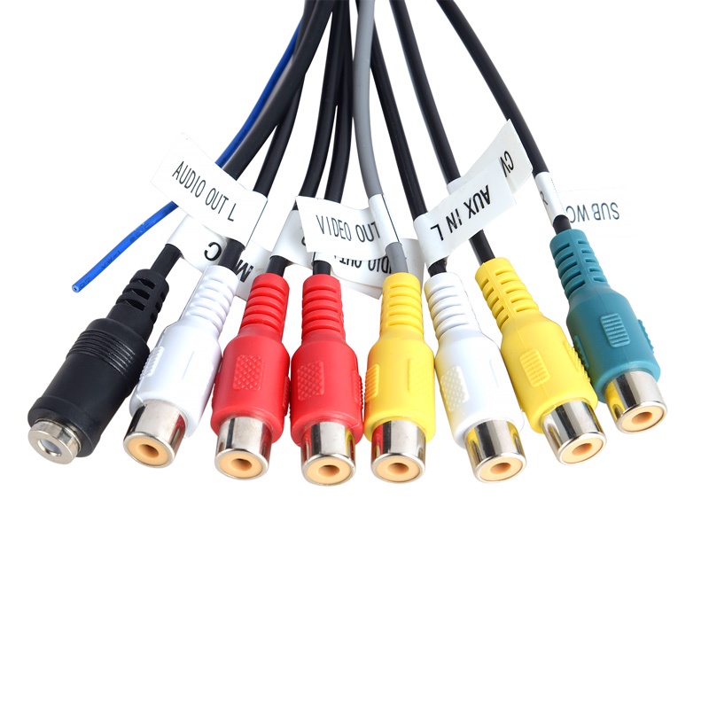 Dây Cáp 20 Pin RCA Đầu Ra 2Din Android Xe Hơi Kết Nối Micro 3.5mm